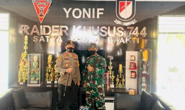 Mantapkan-Sinergitas,-Kapolres-Belu-Silaturahmi-ke-Danyonif-RK-744/SYB