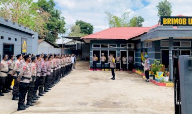 Silaturahmi-ke-Kompi-Brimob,-Kapolres-Belu-Pimpin-Apel-Pagi-dan-Beri-Arahan-ke-Anggota