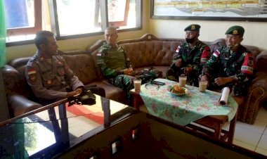 Kapolsek-Miomafo-Barat-Sambut-Silahturahmi-Perdana-Danyon-Armet-3/6-Kostrad-Pamtas-RI-RDTL