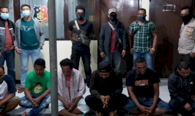 Operasi-Penertiban-Premanisme,-Polres-Sikka-Polda-NTT-Berhasil-Mengamankan-Enam-Terduga-Pelaku-Premanisme--di-Kota-Maumere