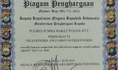 Raih-Predikat-Sangat-Baik,-Polres-Sumba-Barat-Terima-Piagam-Penghargaan-Dari-Kapolri