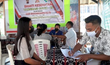 Sambut-Hari-Bhayangkara-ke--75,-Polsek-Lobalain-Gandeng-Dinas-Kesehatan-Gelar-Vaksinasi-Masal