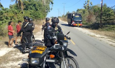 Jelang-PSU-Pilkada-Sabu-Raijua,-Personel-BKO-Polda-NTT-Tingkatkan-Kegiatan-Patroli