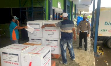 Tiba-Pagi-Ini-32.200-Vial-Coronavac-Untuk-Percepatan-Vaksinasi-di-NTT,-Dikawal-VVIP-Personel-Polda-NTT