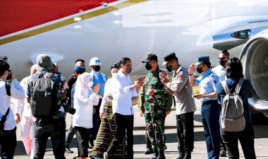 Tiba-di-Labuan-Bajo,-Presiden-RI-dan-Ibu-Negara-Disambut-Wakapolda-NTT