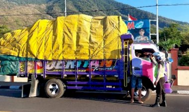 Sat-Lantas-Polres-Flotim-Tertibkan-Mobil-Yang-Kelebihan-Muatan