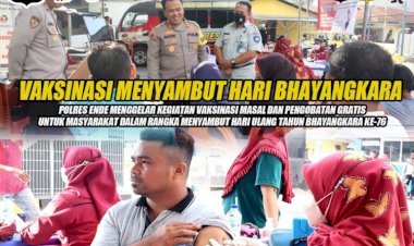 Semarak-Hari-Bhayangkara-Ke-76,-Polres-Ende-Gelar-Vaksinasi-Massal