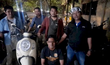 Reskrim-Polsek-Kelapa-Lima-Amankan-pelaku-Penggelapan-Sepeda-Motor