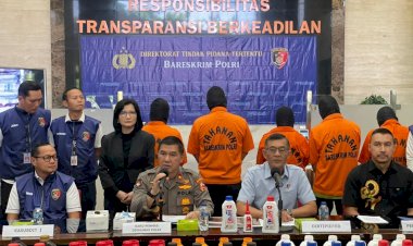 Bareskrim-Polri-Bongkar-Produksi-Oli-Palsu,-Lima-Tersangka-Ditangkap