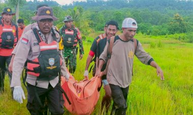 Tiga-Hari-Pencarian,-Polsek-Tasifeto-Timur-dan-Tim-Temukan-Jasad-Warga-yang-Hanyut-Terseret-Banjir