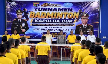 Sambut-HUT-ke-80-Bhayangkara,-Polda-NTT-Gelar-Turnamen-Badminton-Kapolda-NTT-Cup-2026-Antar-Satker-dan-Polres-Jajaran
