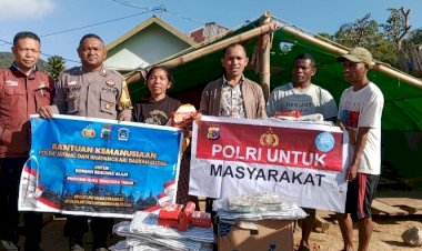 Bhabinkamtibmas-Polres-Manggarai-Hadir-di-Tengah-Warga-Terdampak-Gempa,-Salurkan-Bantuan-dari-Polda-Jawa-Tengah