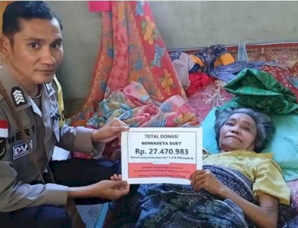 Bripka Heribertus Tena Bantu Warga Stroke di Borong Rp27 Juta, Aksi Sosial Ini Dapat Apresiasi Kapolda NTT
