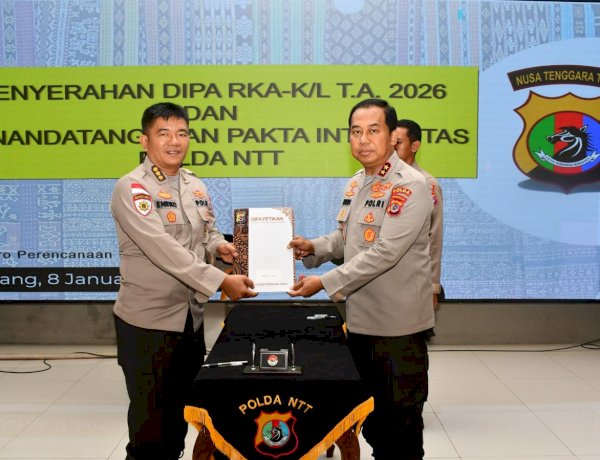 Kapolda NTT Serahkan DIPA 2026, Tekankan Integritas dan Akuntabilitas Anggaran