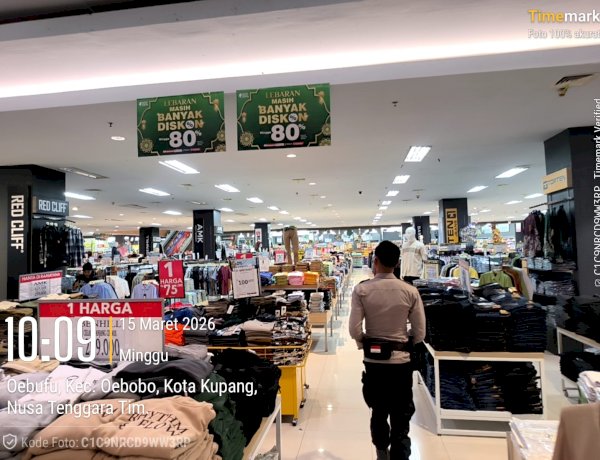 Ops Ketupat Turangga 2026: Polisi Perketat Pengamanan di Pusat Perbelanjaan dan Tempat Keramaian Kota Kupang