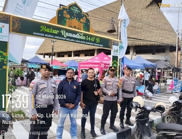Polisi Hadir Jaga Kenyamanan Warga, Subsatgas Pam Ibadah Ops Ketupat Turangga 2026 Amankan Keramaian Takjil di Kota Kupang
