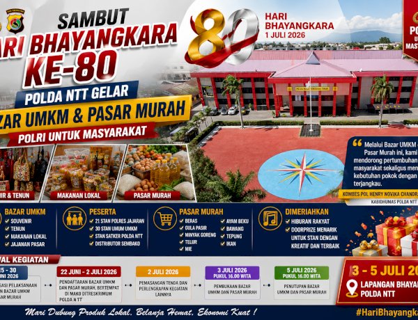 Sambut Hari Bhayangkara ke-80, Polda NTT Siapkan Bazar UMKM dan Pasar Murah untuk Masyarakat