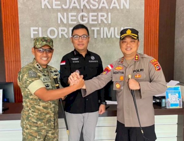 Perkuat Sinergitas Penegakan Hukum, Kapolres Flores Timur Bersama Dandim 1624/Flores Timur Jalin Silaturahmi dengan Kajari