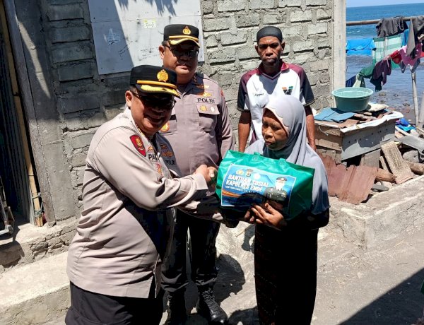 Wujud Kepedulian Polri, Polda NTT Tinjau Longsor dan Bantu Warga Borokanda yang Terdampak Gempa