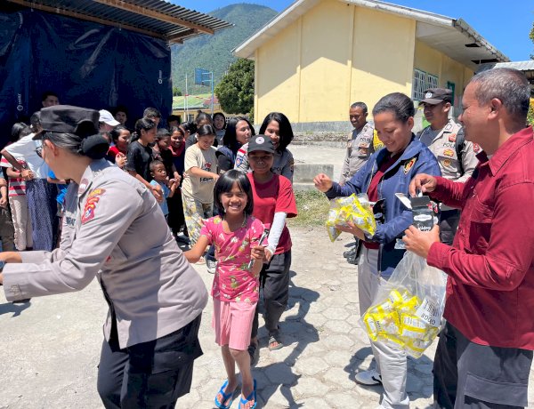 Polres Manggarai Hadirkan Keceriaan di Tengah Trauma, Puluhan Anak Penyintas Gempa Ikuti Trauma Healing