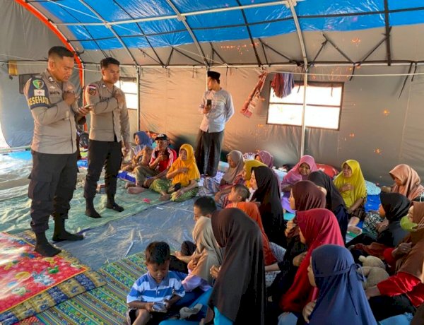 Pulihkan Trauma Penyintas Gempa, Polres Manggarai Gelar Trauma Healing di Posko Pengungsian