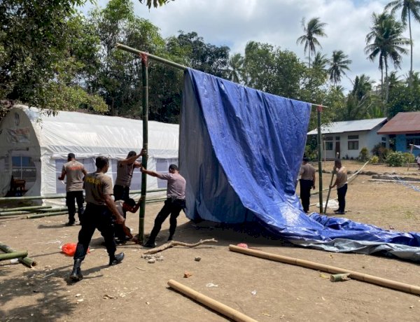 Polres Ende Dirikan Tenda Darurat, Pastikan Anak-anak SDK Pu'ubheto Tetap Bisa Belajar
