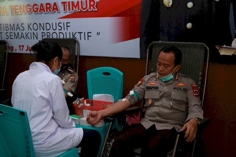 Jelang Hari Bhayangkara ke-74, Polda NTT Donorkan 100 Katong Darah