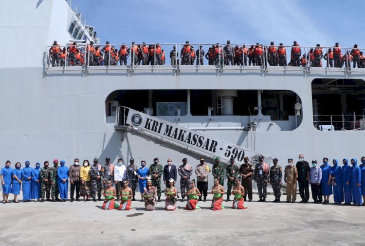 Wakapolda NTT Turut Sambut Kedatangan Lattek Jalasesya Taruna AAL Angkatan ke-68 di Dermaga Lantamal VII