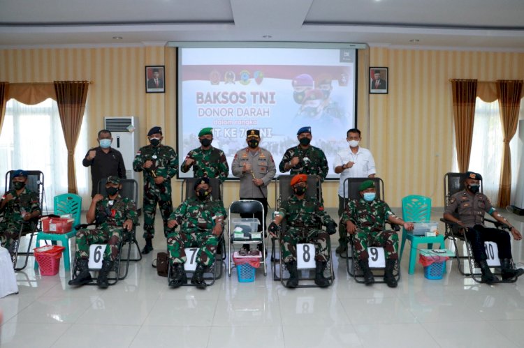 HUT Ke 76 TNI, Kapolda NTT Hadiri Kegiatan Bakti Sosial Donor Darah di Lanud Eltari Kupang