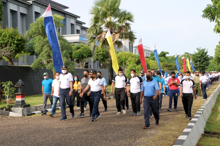 Irwasda Polda NTT Ikuti Olahraga Bersama TNI-POLRI dan Forkopimda
