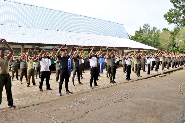 Perkuat Sinergitas TNI POlri di Tapal Batas RI-RDTL, Polres Belu Bersama Yonif RK 744/SYB Gelar Olahraga Bersama