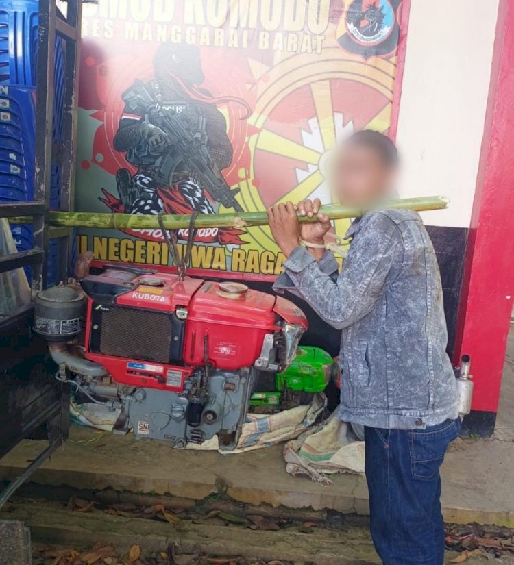 Tim Jatanras Polres Manggarai Barat Berhasil Amankan Pelaku Pencurian Mesin Traktor