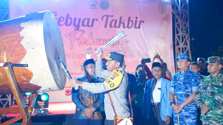 Kapolda NTT Pimpin Langsung Pengamanan Pawai Takbiran Idul Fitri 1444 H di Kota Kupang