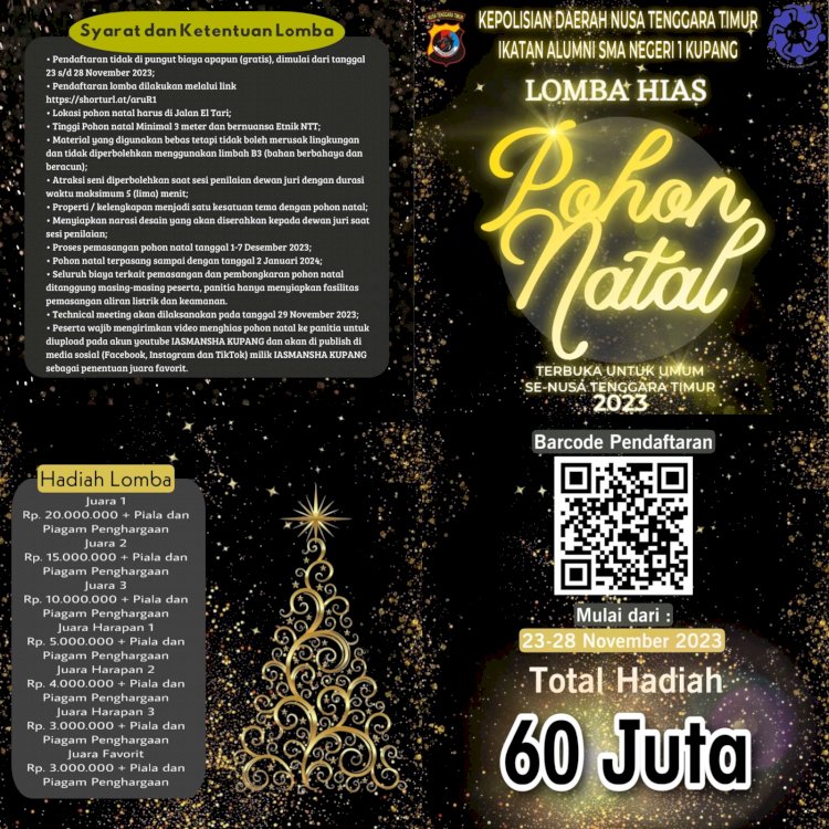 Meriahkan Natal dengan Sentuhan Kreativitas dan Kebersamaan: Polda NTT Gelar Lomba Hias Pohon Natal di Kota Kupang