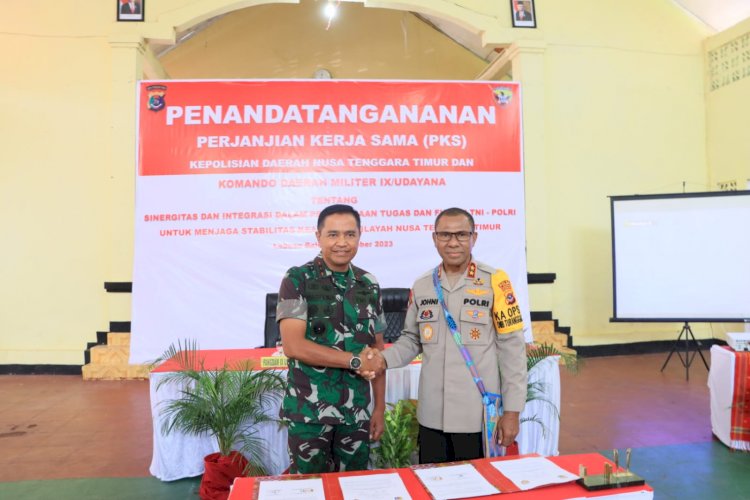 Penandatanganan Perjanjian Kerja Sama TNI-Polri : Sinergitas untuk Sukseskan Pemilu 2024 di Wilayah Hukum Polda NTT