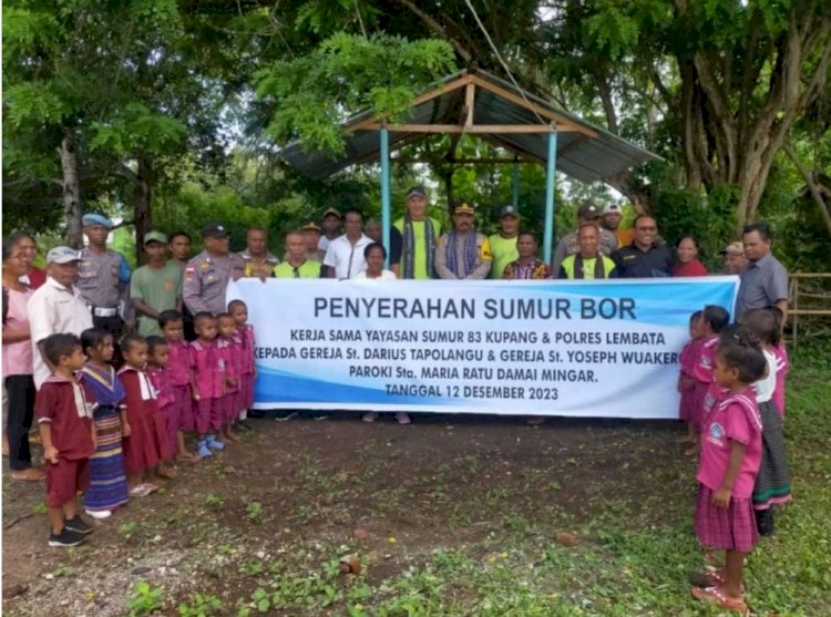 Polres Lembata dan Yayasan Sumur Bor 83 Kupang Resmikan 2 Unit Sumur Bor untuk Masyarakat