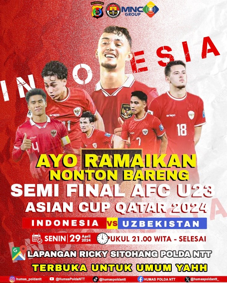 Polda NTT Gelar Nobar Semi Final AFC U23: Dukungan Penuh untuk Timnas Indonesia