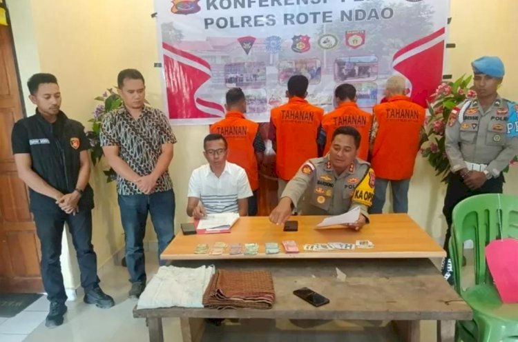 Penggerebekan Judi Kartu di Rote Ndao, Empat Pelaku Diamankan Pihak Kepolisian