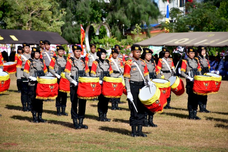 Semarak Hari Bhayangkara ke-78 di Mapolda NTT Dimeriahkan oleh Penampilan Memukau Drumband Turangga dan Tarian Kolosal Bersama