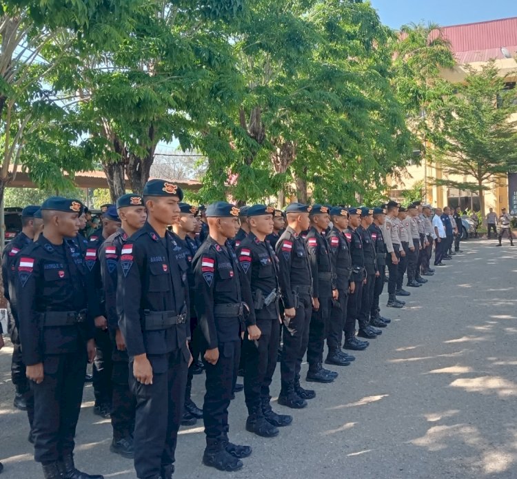 96 Personel BKO Polda NTT Digerakkan ke Polres Flores Timur untuk Penanganan Konflik di Adonara Barat