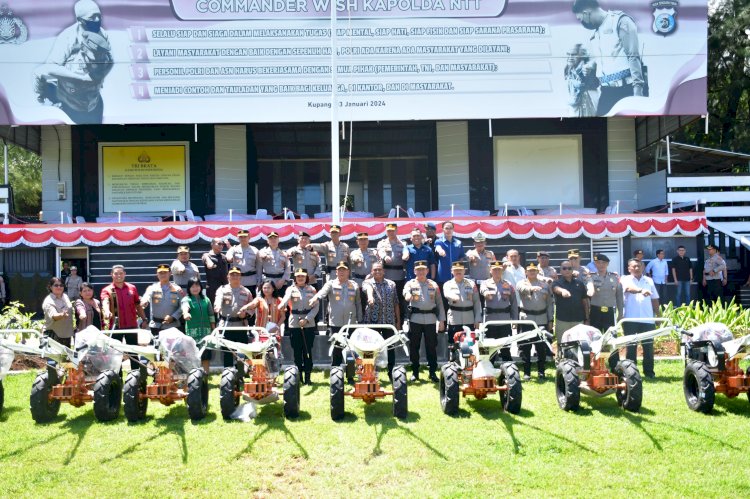 Gebrakan Pertanian NTT: Polda NTT Salurkan 10 Traktor Bantuan Kementan, Kapolda: “Hasil Panen Harus Melonjak!”