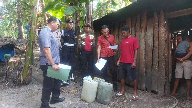 Satgas Operasi Pekat Turangga 2025 Sita 100 Liter Miras Tradisional di Kota Kupang