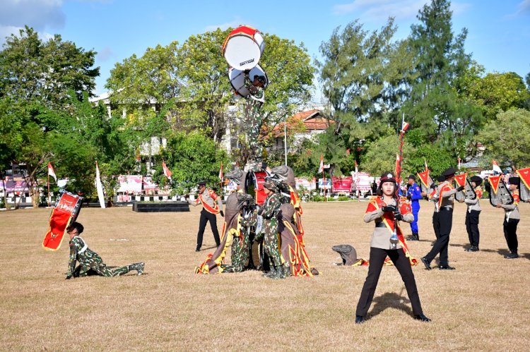 Marching Band Polda NTT Meriahkan Syukuran Hari Bhayangkara ke-79 di Mapolda NTT