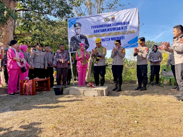 Polri untuk Masyarakat: Kapolda NTT Awali Pembangunan Sumur Bor di Polsek Noemuti Demi Akses Air Bersih