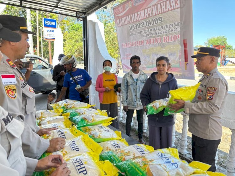 Polres Belu dan Bulog Gelar Gerakan Pangan Murah, 1 Ton Beras Ludes Diserbu Warga