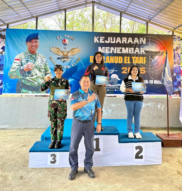 Polwan Brimob Polda NTT Raih Juara 1 Kejuaraan Menembak Danlanud El Tari 2025