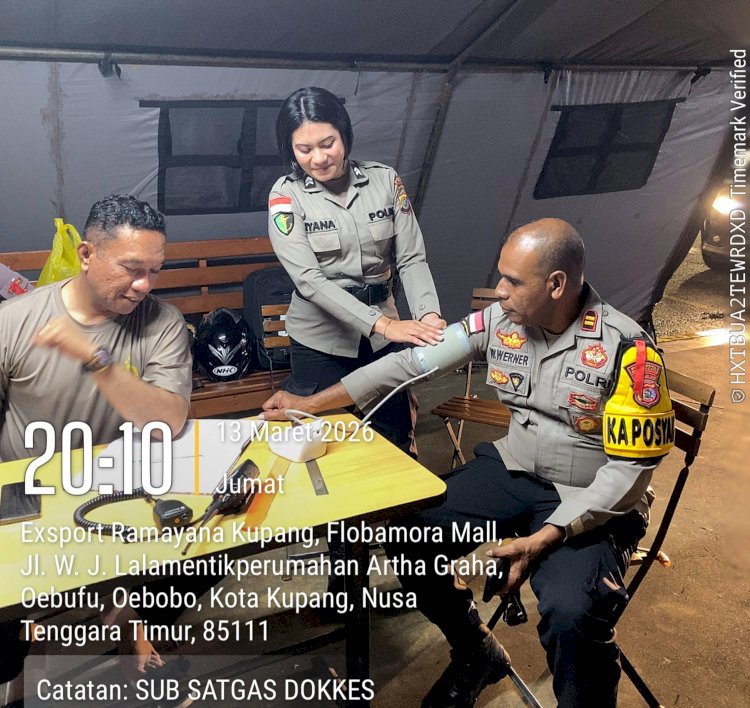 Ops Ketupat Turangga 2026: Subsatgas Dokkes Gelar Patroli Pelayanan Kesehatan di Pusat Keramaian Kota Kupang
