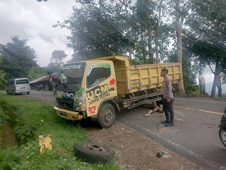 Layanan 110 Bergerak Cepat, Kecelakaan Dump Truk di Manggarai Barat Ditangani Tanpa Korban Jiwa
