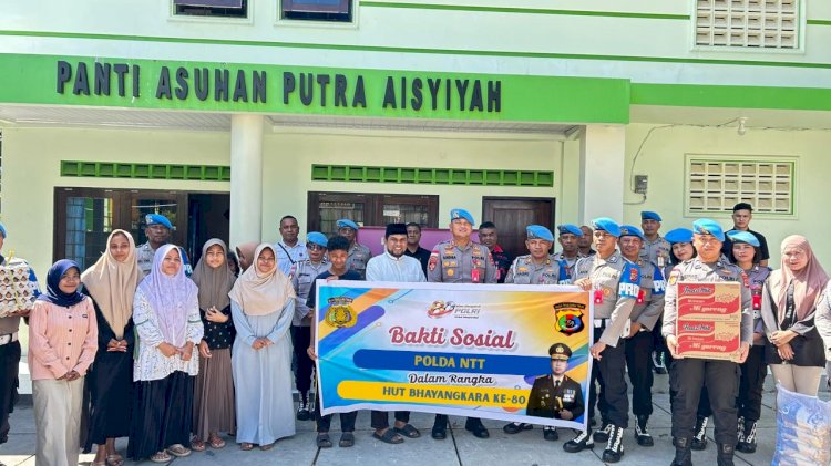Jelang HUT ke-80 Bhayangkara, Bidpropam Polda NTT Berbagi Kasih dengan Anak Panti Asuhan Aisyiyah