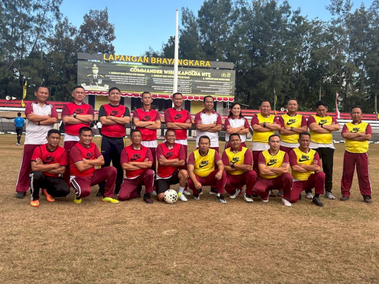 Tim Merah Juara, Wakapolda NTT Cetak Gol, Laga Mini Soccer PJU Polda NTT Semarakkan HUT Bhayangkara ke-80